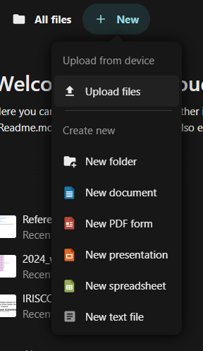 New file context menu