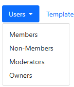 Users option, with its drop-down menu open